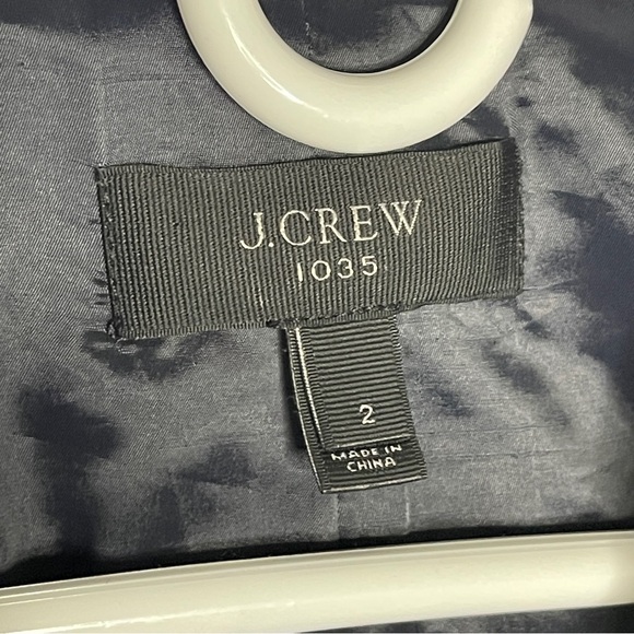 J. Crew 1035 Navy 2 Button Blazer Size 2 100% Cotton Women’s Unworn Blue Sateen - Picture 2 of 12